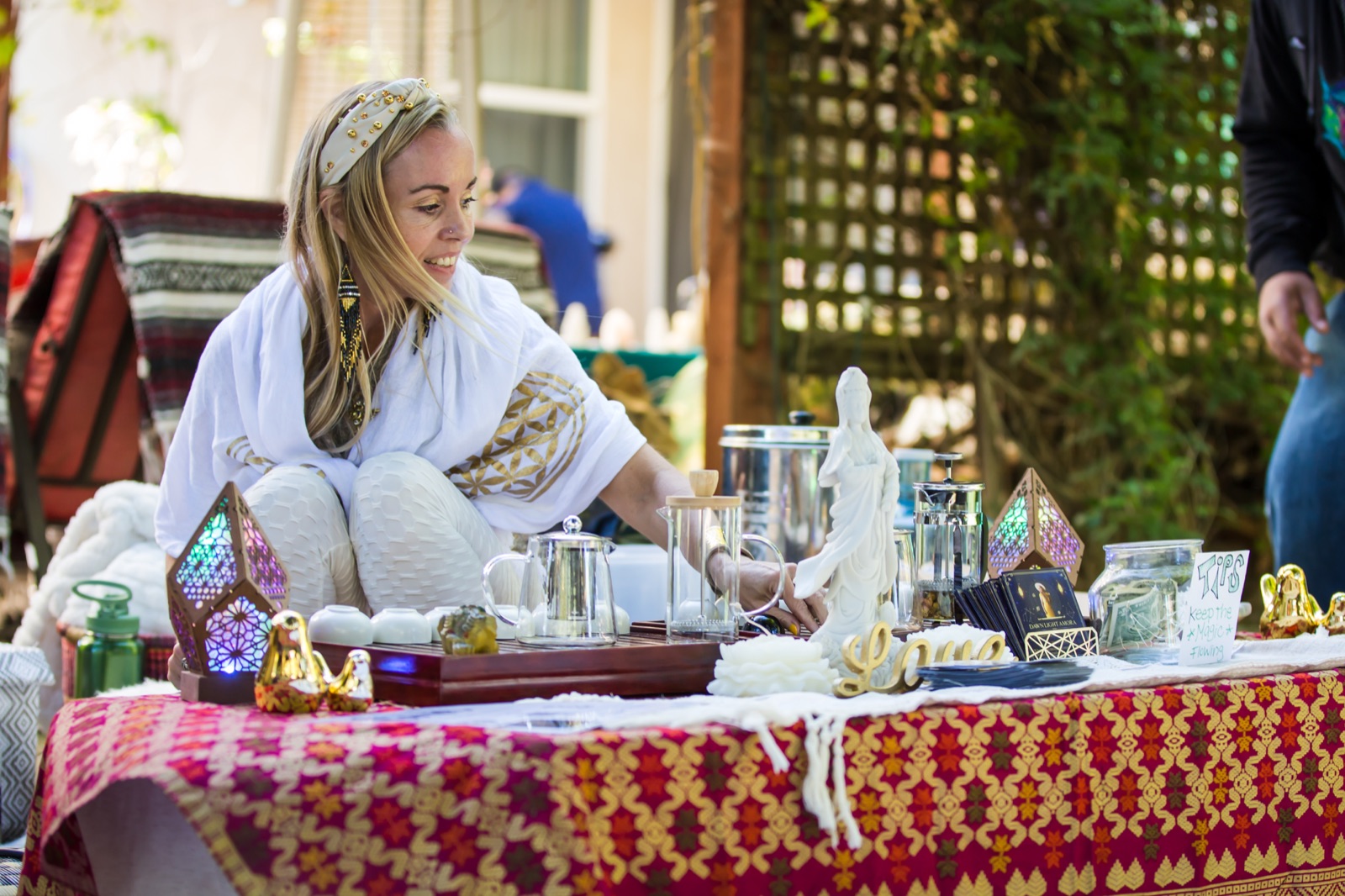 A colorful tea table at the June 2026 gathering